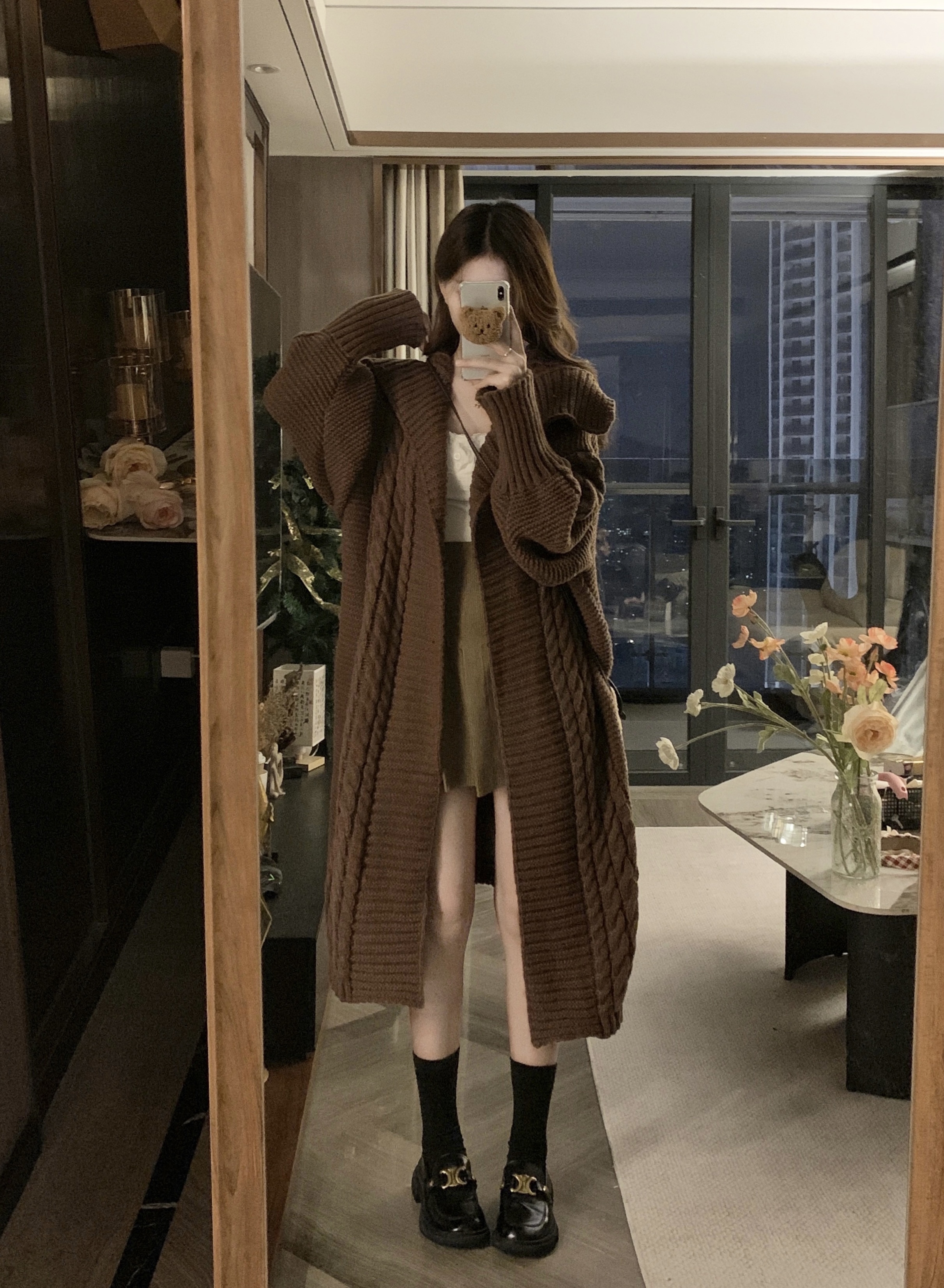 长款毛衣搭配,长款毛衣搭配腰带图片