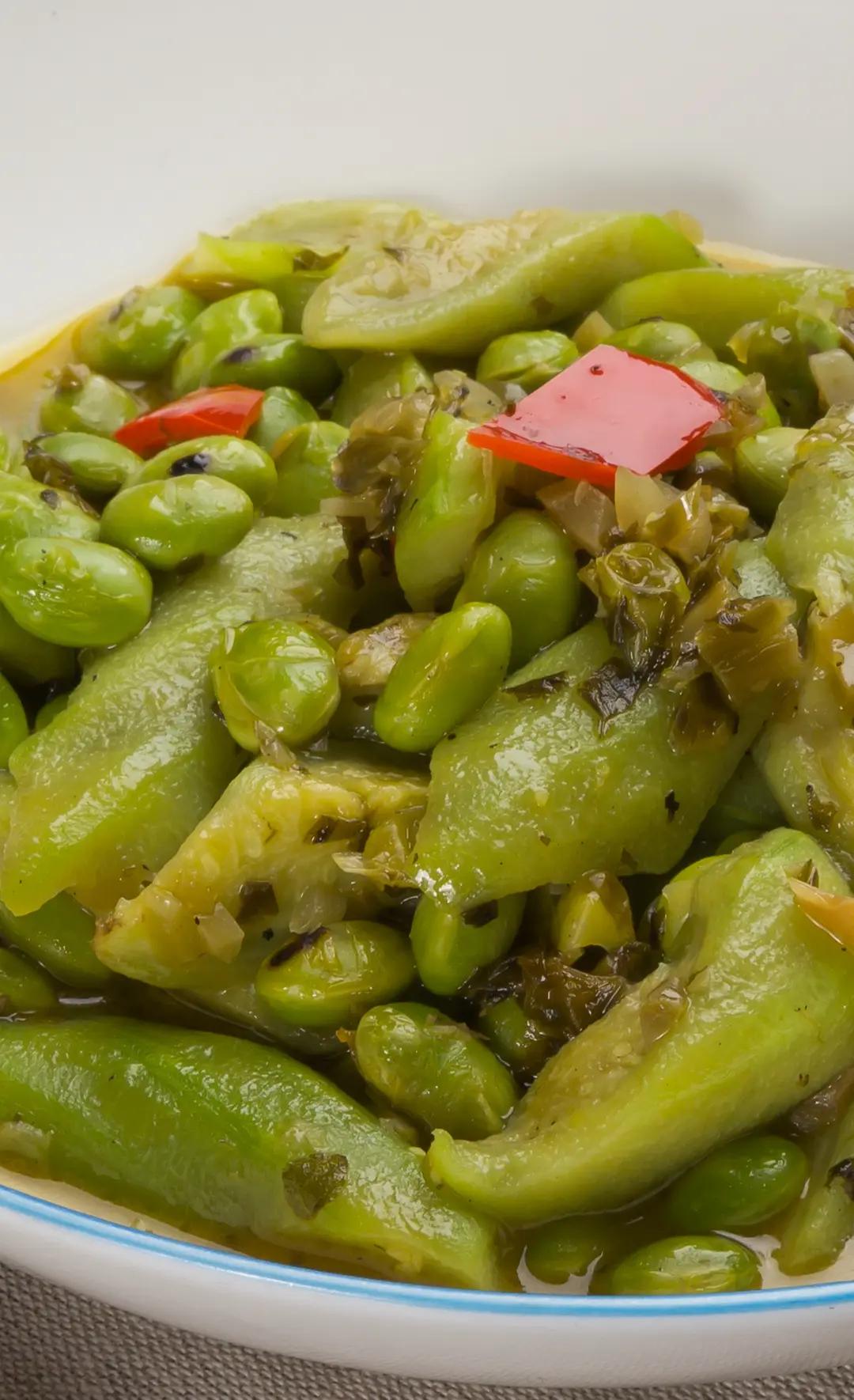 毛豆炒丝瓜,毛豆炒丝瓜的做法大全家常菜