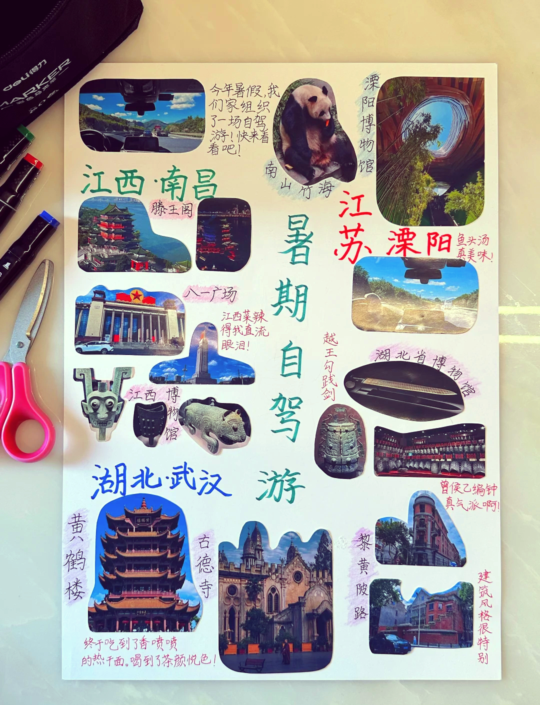 旅游景点推荐卡手抄报,景点推荐卡图片手抄报