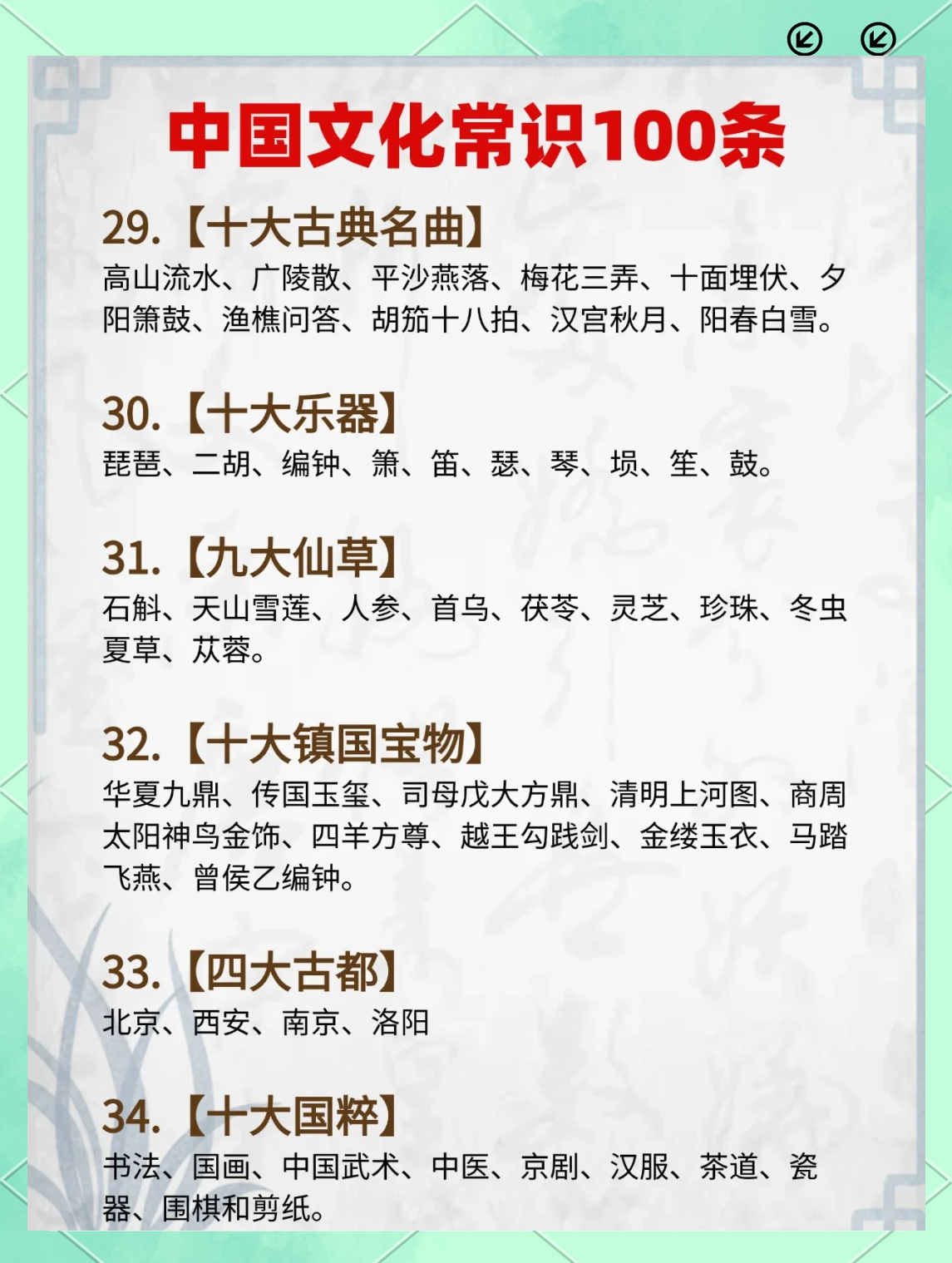 小学生100个必备常识,小学必背知识大全