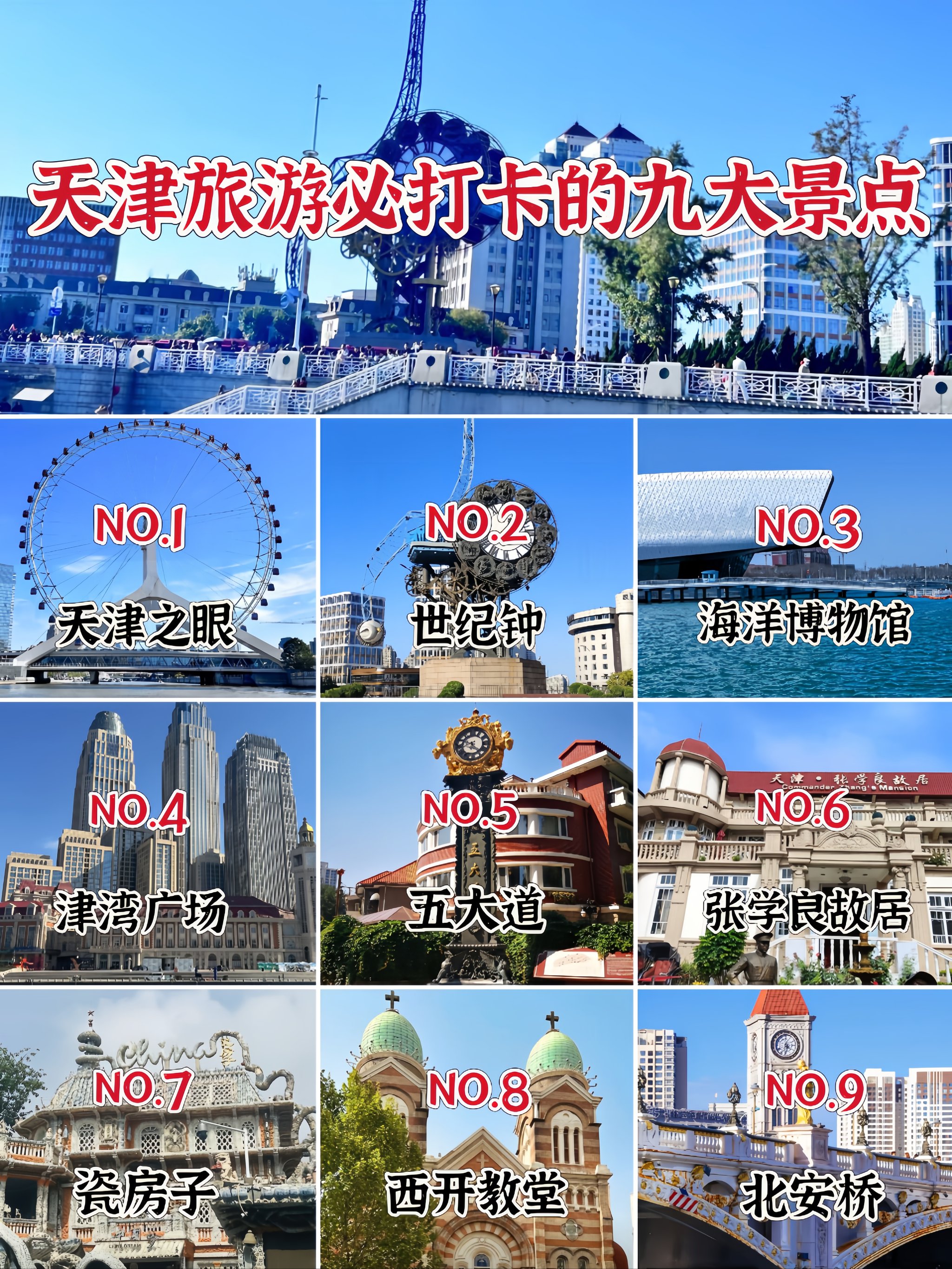 天津景点排行榜,天津一日游必去的十大景点