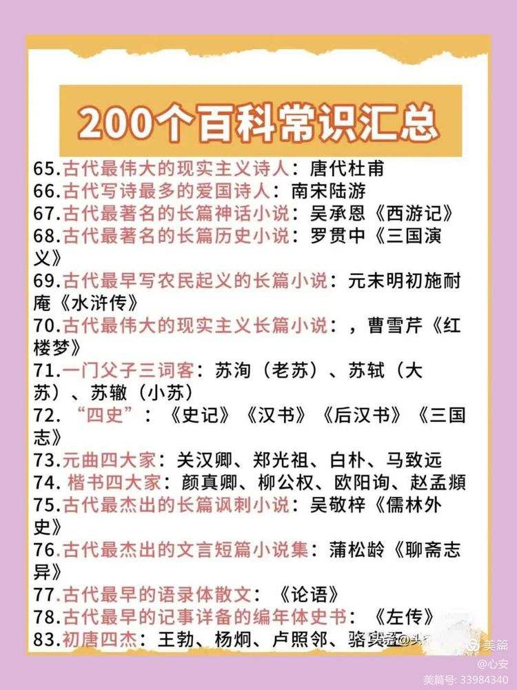 百科知识集,百科知识大全100个