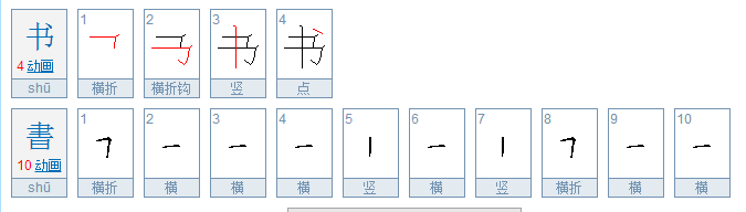 “书”的笔顺,不的笔顺笔画顺序
