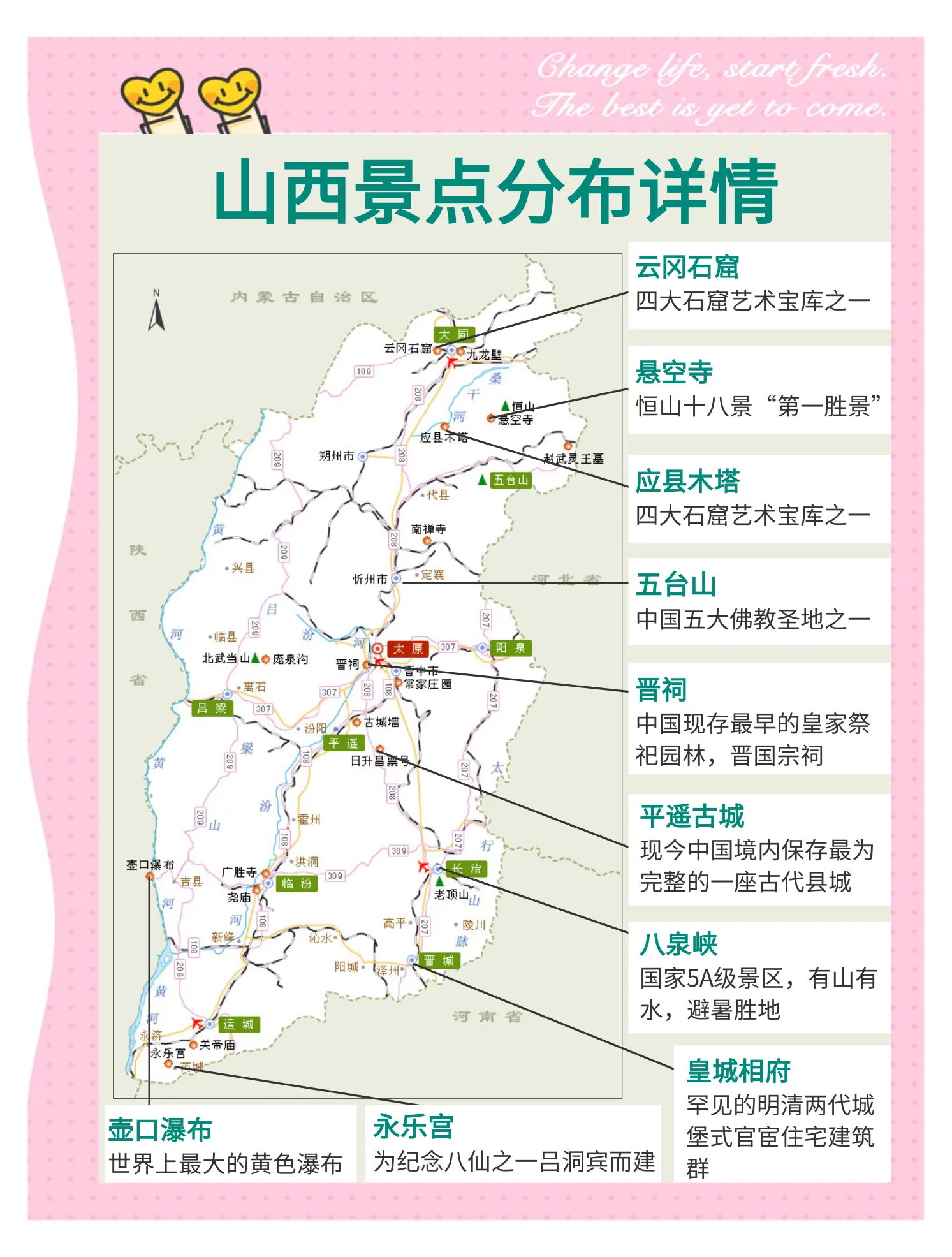 山西陕西旅游景点地图,去山西陕西旅游最佳路线