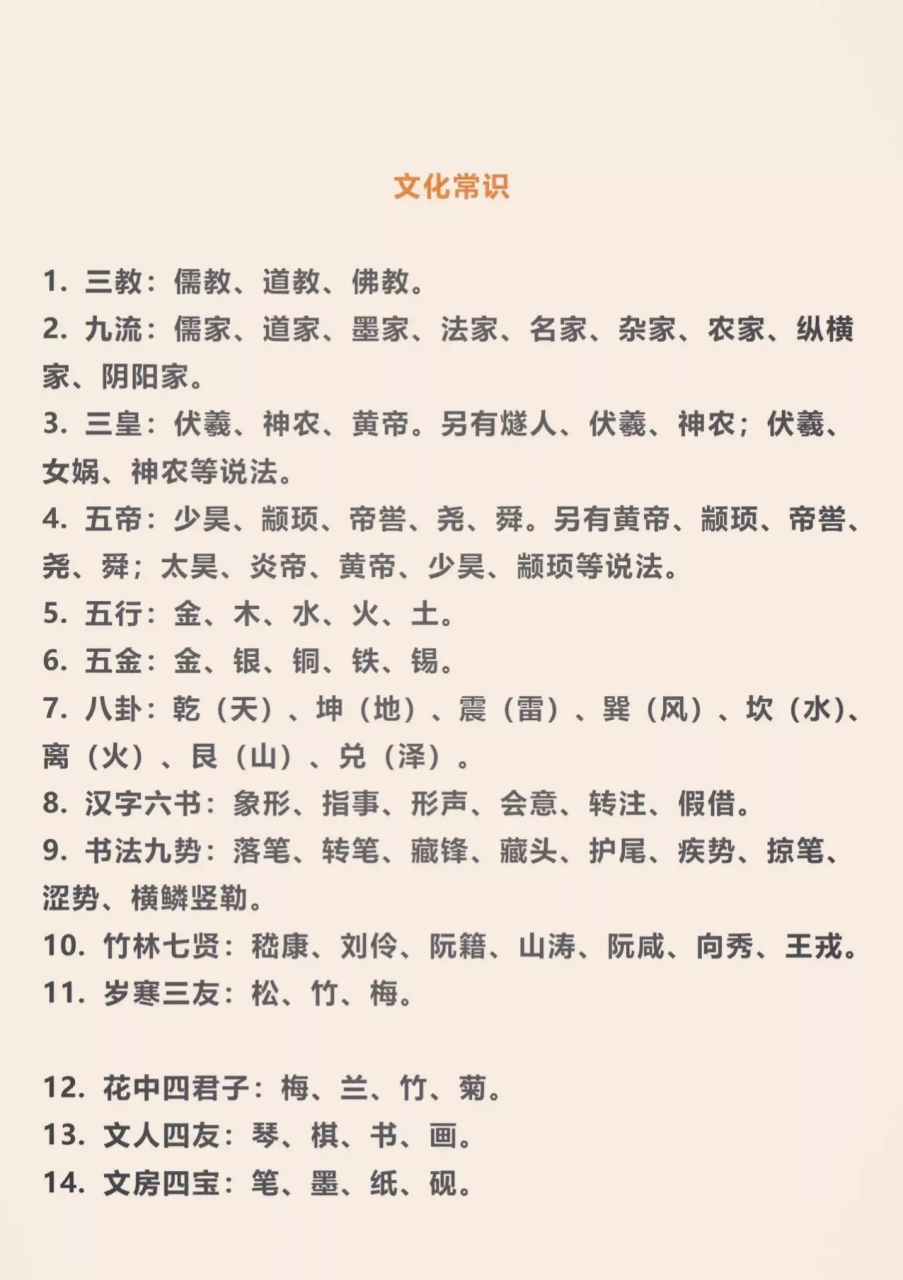 常识知识大全,中国常识知识题库