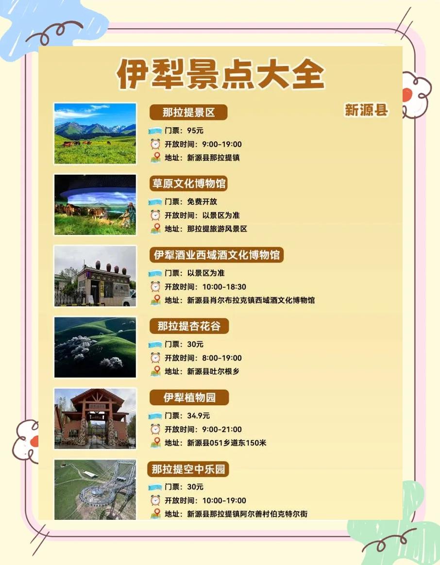 伊犁旅游景点介绍,新疆伊犁旅游攻略路线最佳路线