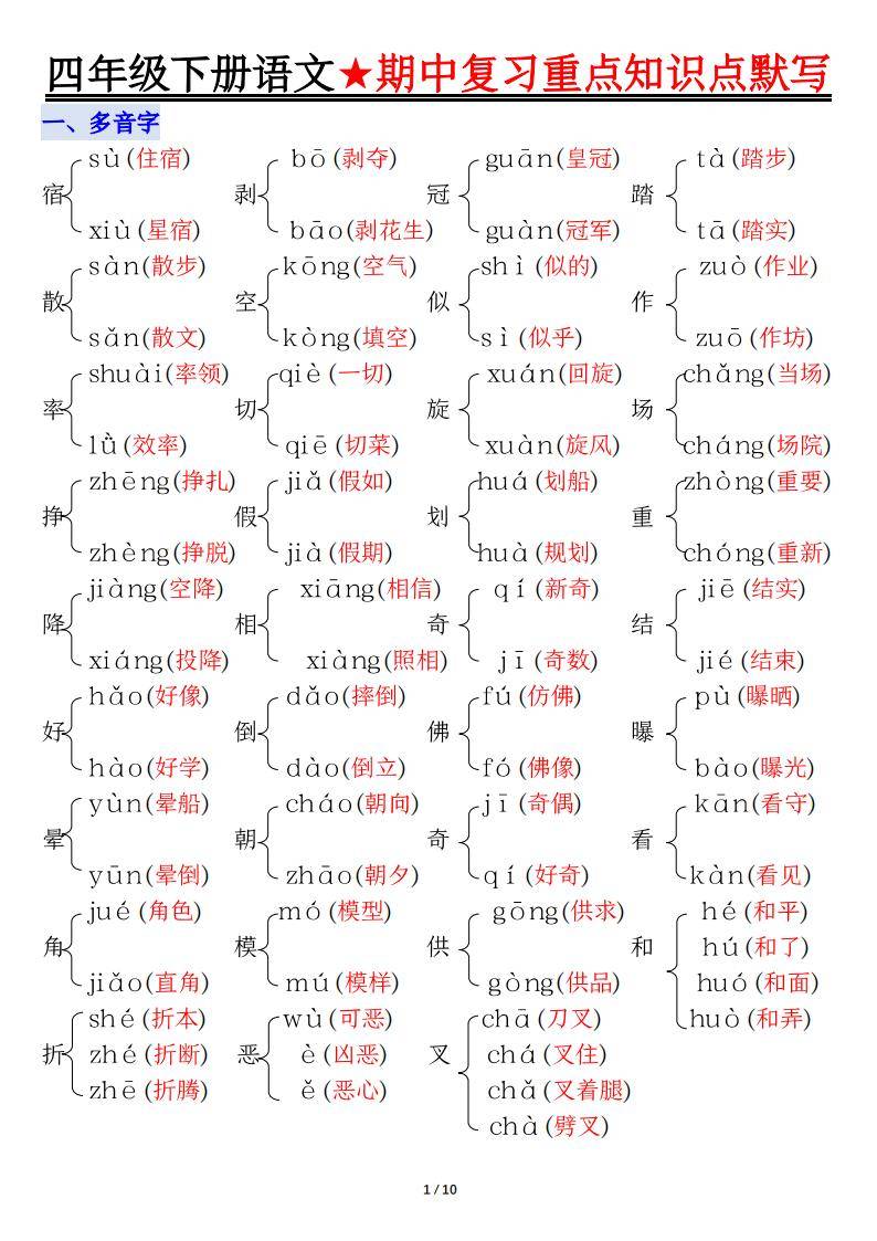 似的多音字,似的多音字三个读音