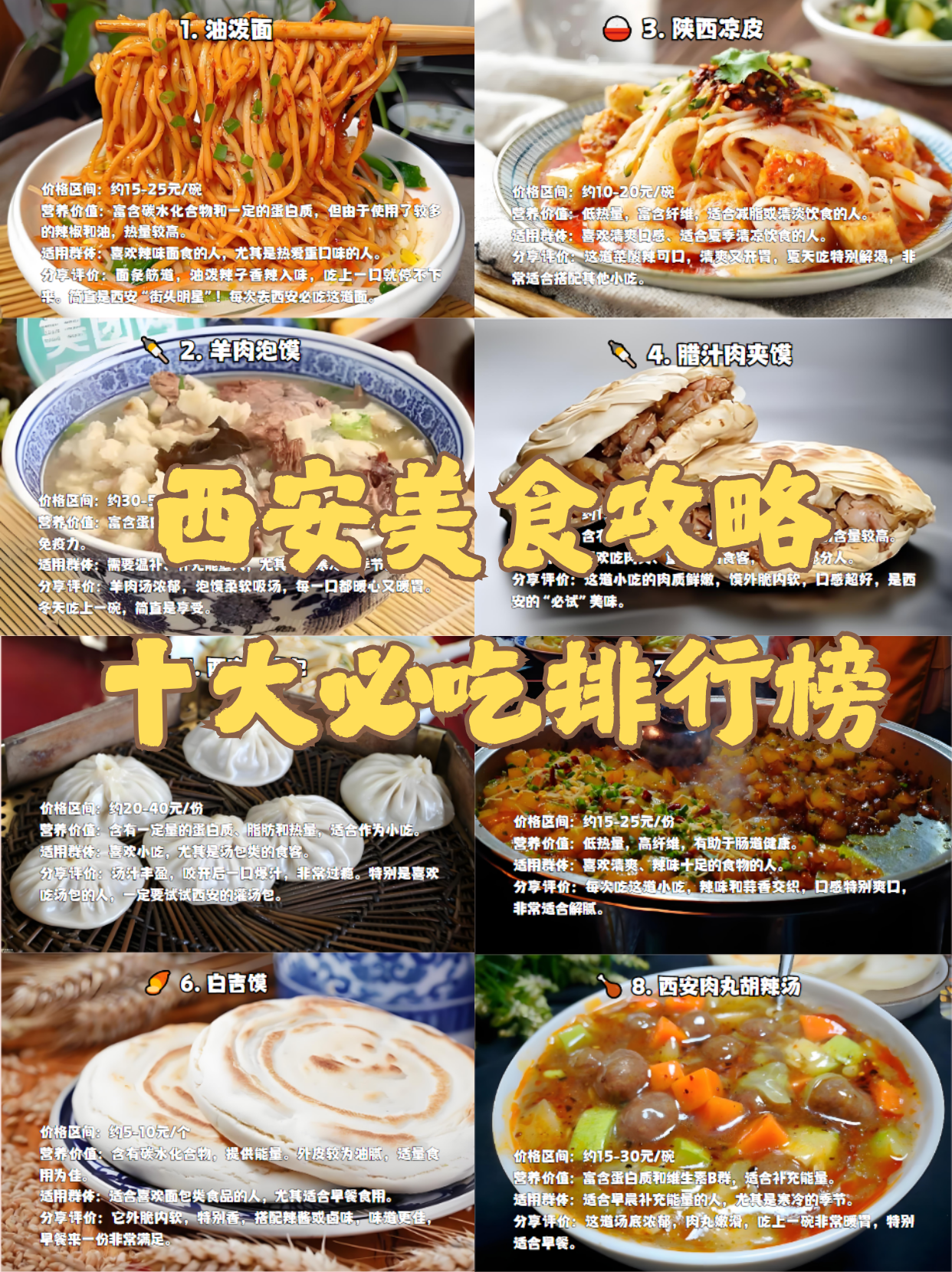 西安美食攻略,西安旅游必去小吃街推荐