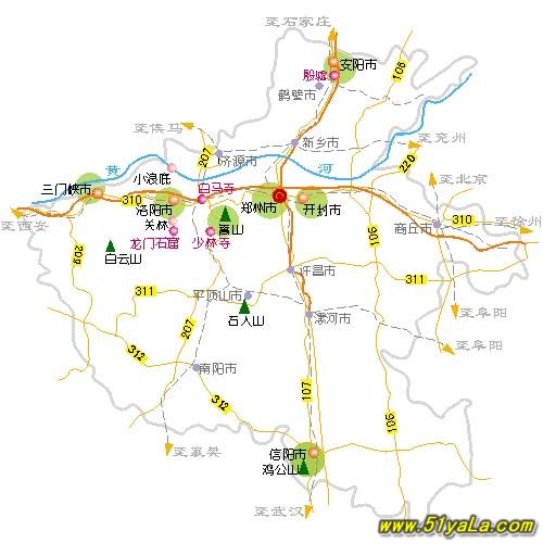 河南旅游景点地图,河南旅游景点地图手绘
