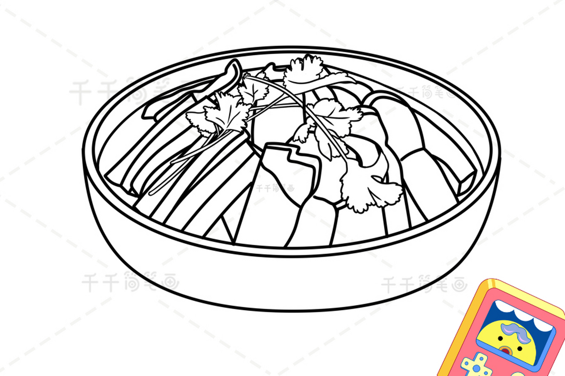 美食图片绘画图简单的,简笔画美食图片